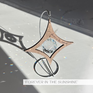 Memorial Sympathy Gift Crystal Suncatcher, 'Forever in the Sunshine' Rainbow, Loss of Loved One Bereavement