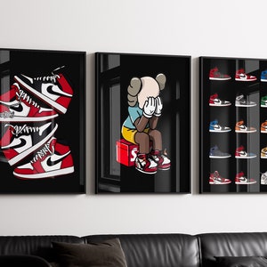 Black and White Kaws Poster, Hypebeast Toys Poster Set of 3
