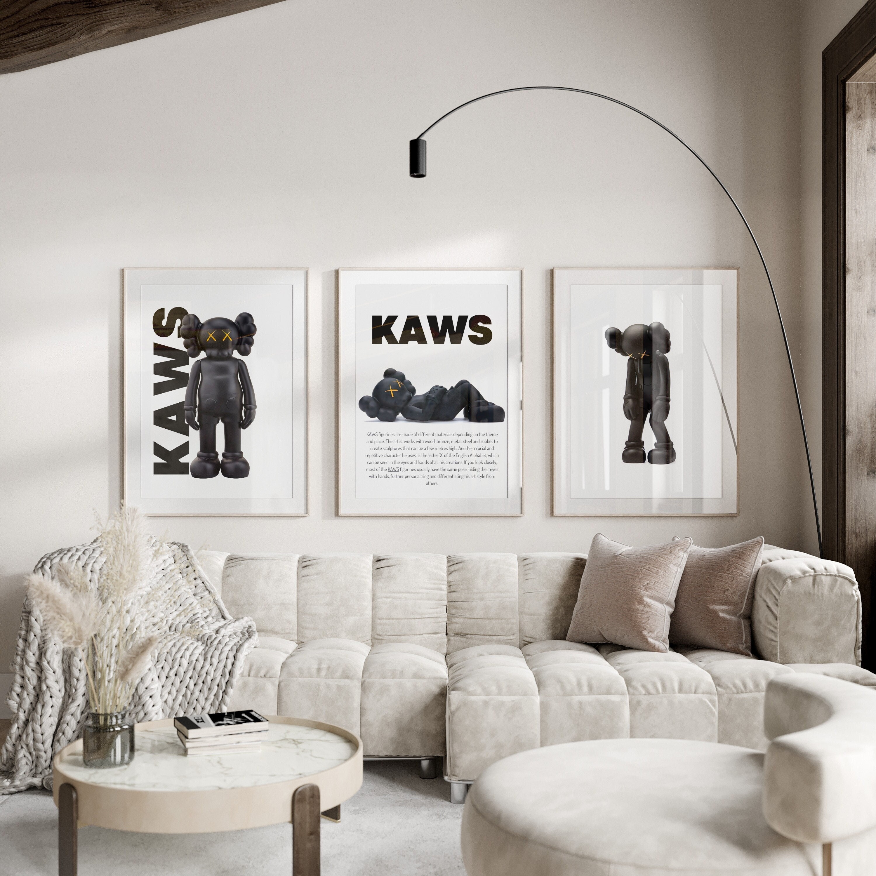 Aesthetic Kaws Black and White Poster – (12x16 Inch) Unframed – Hypebeast  Room Decor, Poster for Boys Room, Teen Girls Bedroom Decor, Cool Cute Wall