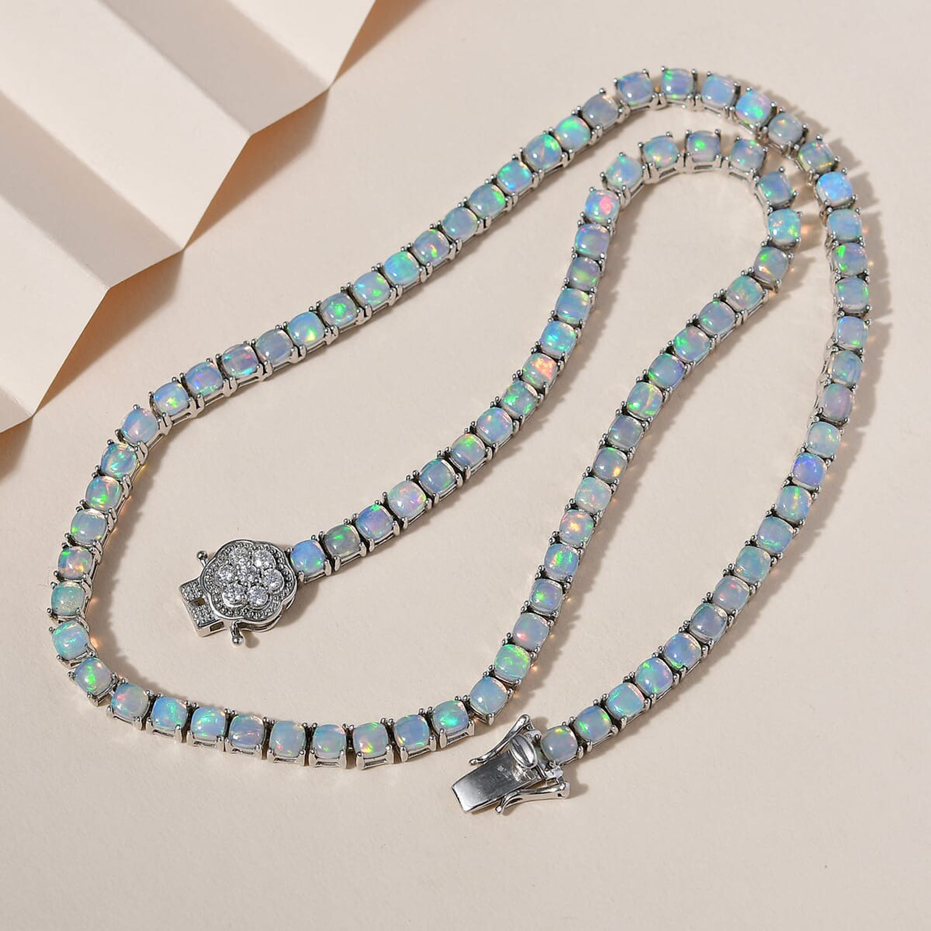 Opal tennis necklace deals