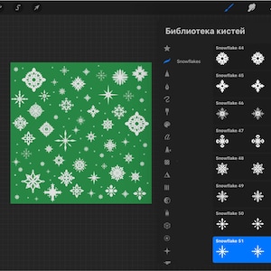 51 Timbri e pennelli Procreate Snowflakes / Download istantaneo immagine 2