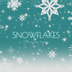 51 Procreate Snowflakes Stamps and Brushes | Instant Download