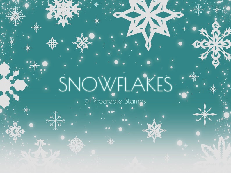 51 Timbri e pennelli Procreate Snowflakes / Download istantaneo immagine 1