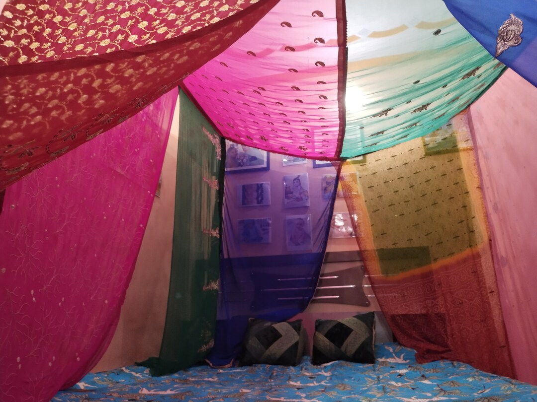 Indian Bed Canopy Bohemian Bed Canopy Boho Decor Pink Bed Etsy