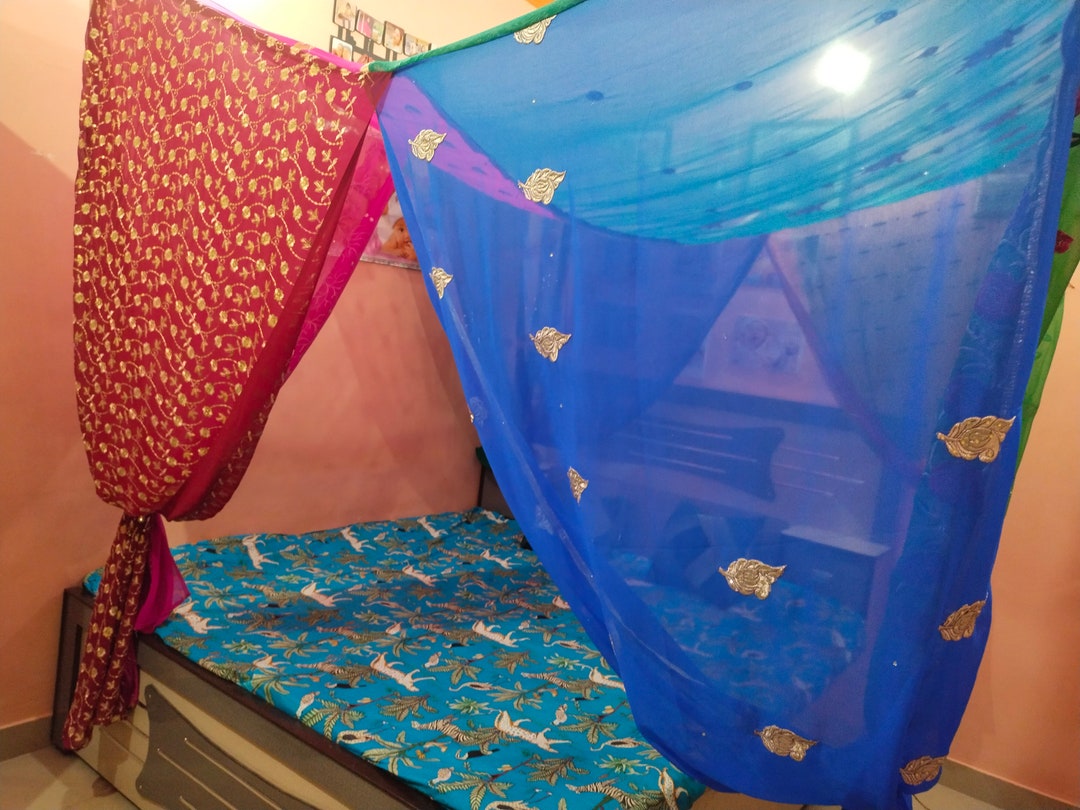 Indian Bed Canopy Bohemian Bed Canopy Boho Decor Pink Bed Etsy