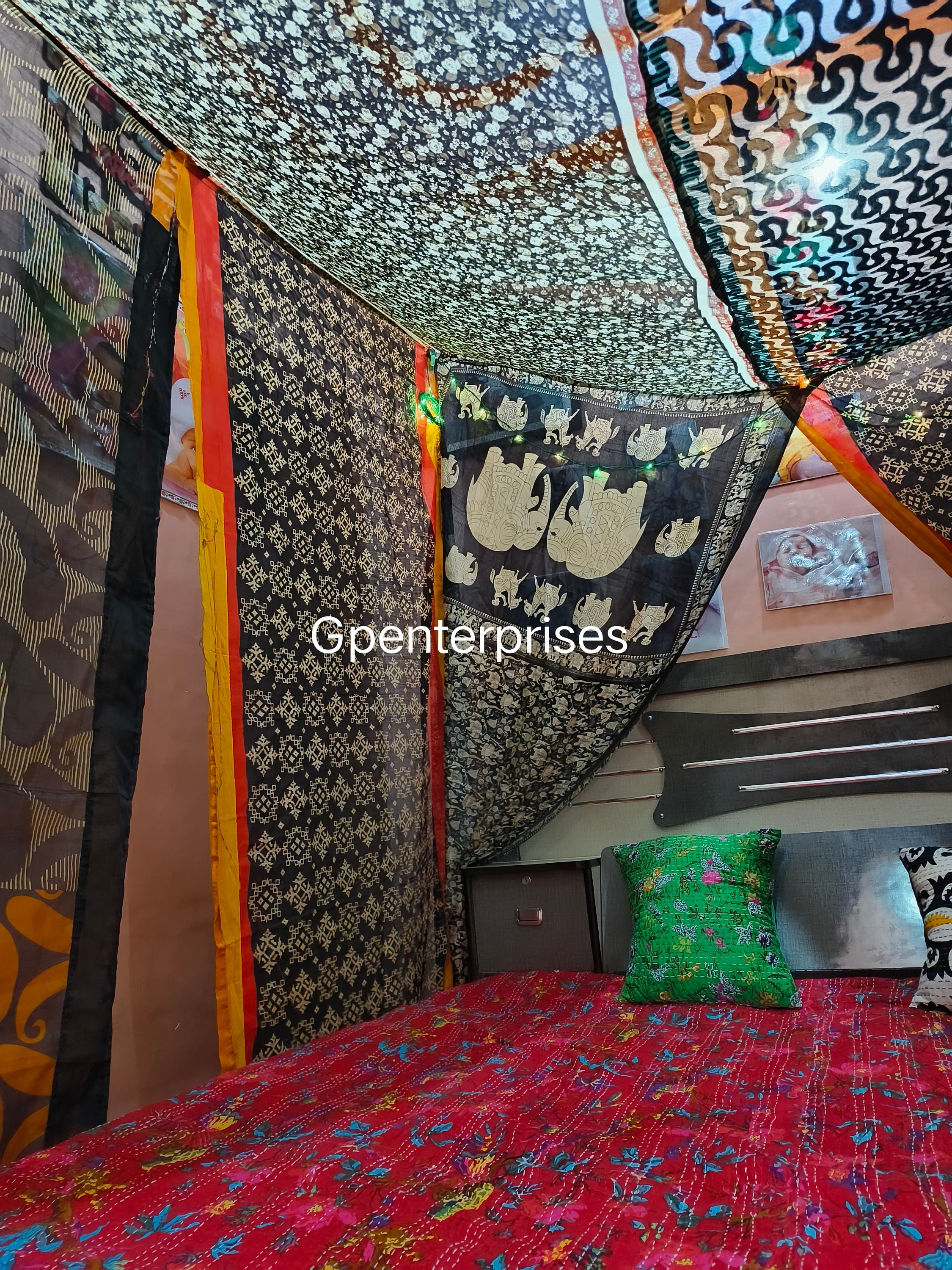 Black Bed Canopy Bohemian Bed Canopy Boho Decor Bed Canopy Etsy