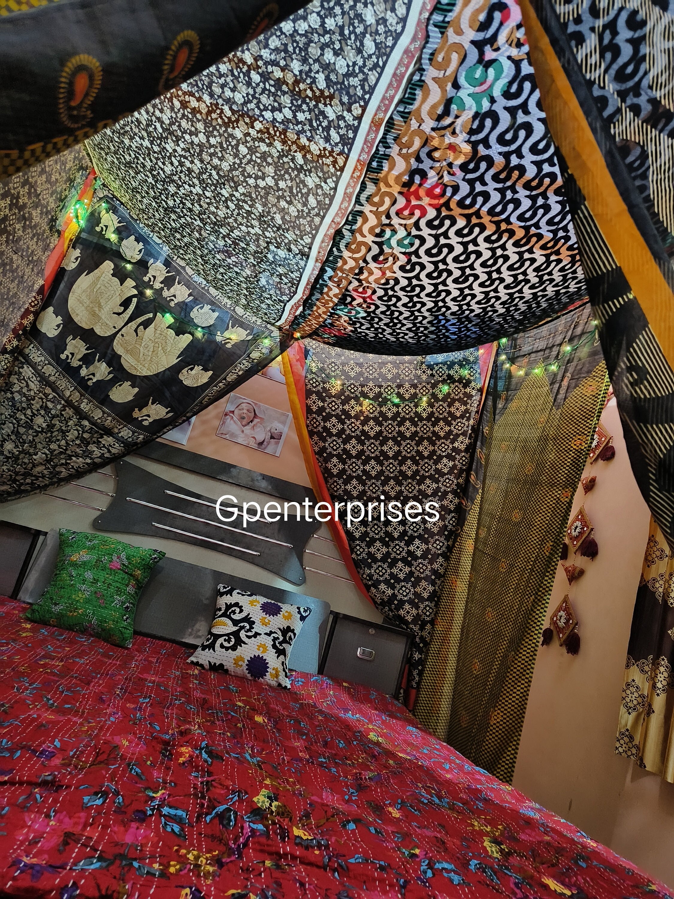 Black Bed Canopy Bohemian Bed Canopy Boho Decor Bed Canopy Etsy