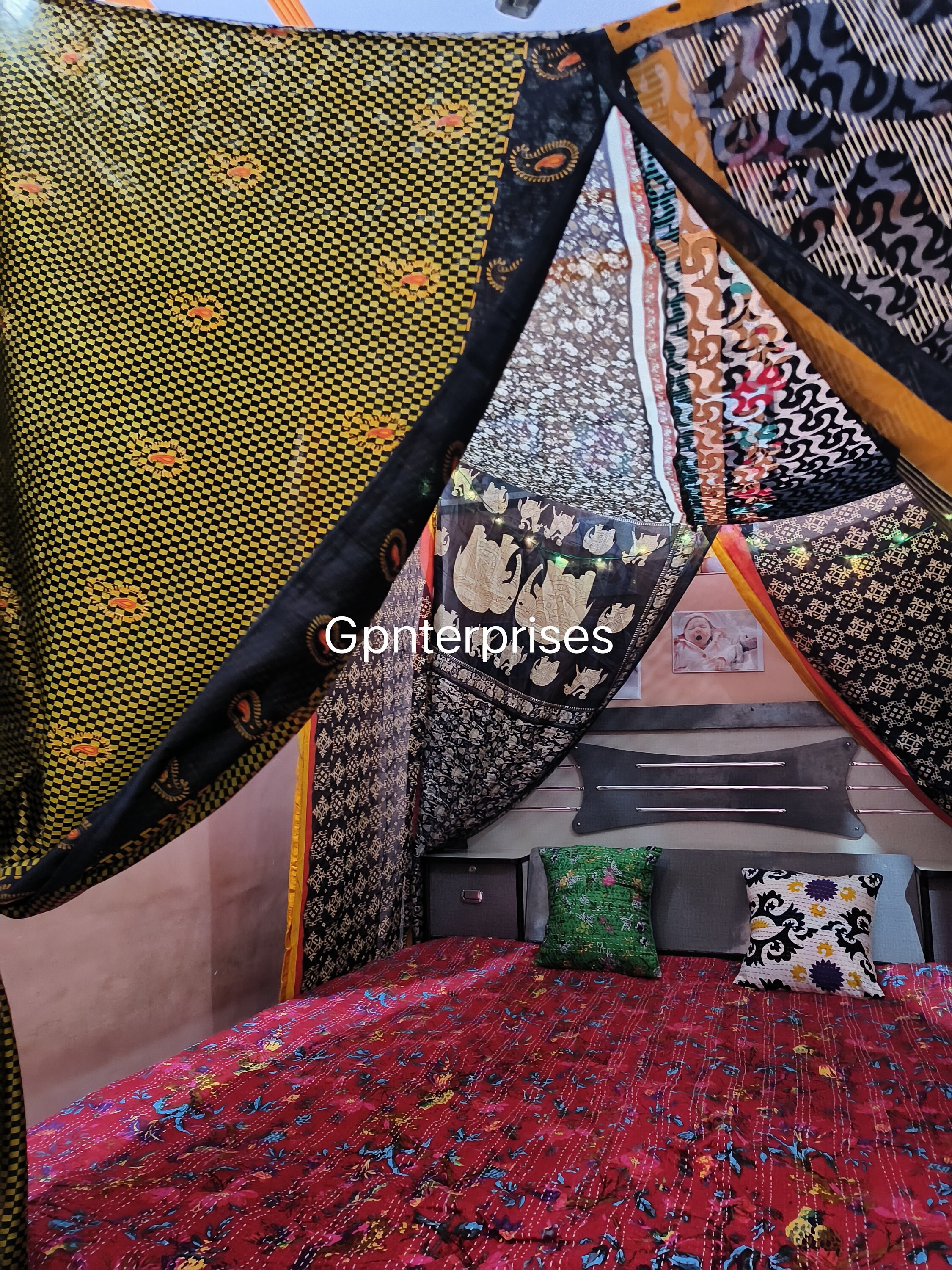 Black Bed Canopy Bohemian Bed Canopy Boho Decor Bed Canopy Etsy