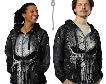 Unisex Punisher Zip Hoodie