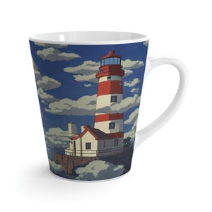 Lighthouse in the Clouds Mug, Enamel Mug, Studio Ghibli Mug, Studio Ghibli Inspired Gift, Gift For Him, Gift For Her