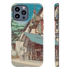 Studio Ghibli Inspired Phone Case &quot;At Time Square&quot; Tough Cases, gift for him, gift for her