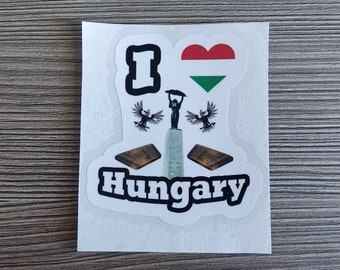 I Love Hungary Waterproof Vinyl Sticker For: Laptop, Book, Fridge, Guitar, Motorcycle, Helmet, ToolBox, Door, PC, Boat and more!