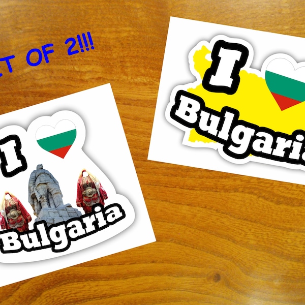 I love Bulgaria Set 01 & 02 Waterproof Vinyl Sticker For: Laptop, Book, Fridge, Guitar, Motorcycle, Helmet, ToolBox, Door, PC, and more!