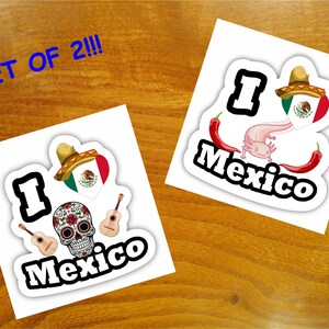 I Love Mexico set 01 & 02 waterdichte vinylsticker voor: laptop, boek, koelkast, gitaar, motor, helm, gereedschapskist, deur, pc, boot en meer!