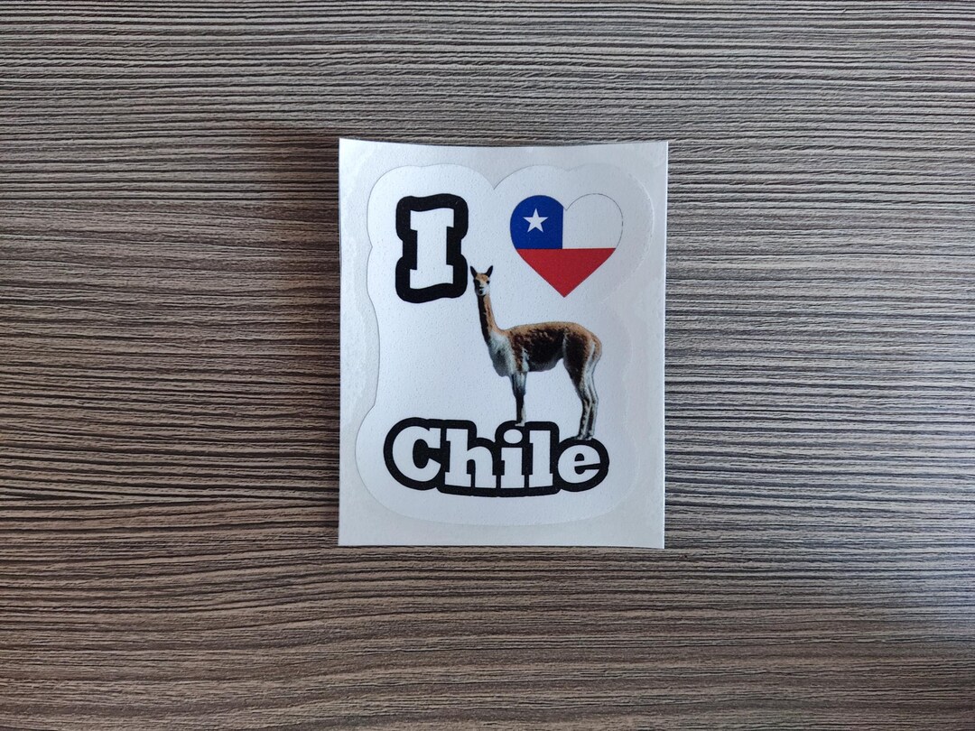 I Love Chile Waterproof Vinyl Sticker For: Laptop, Book, Fridge, Guitar ...