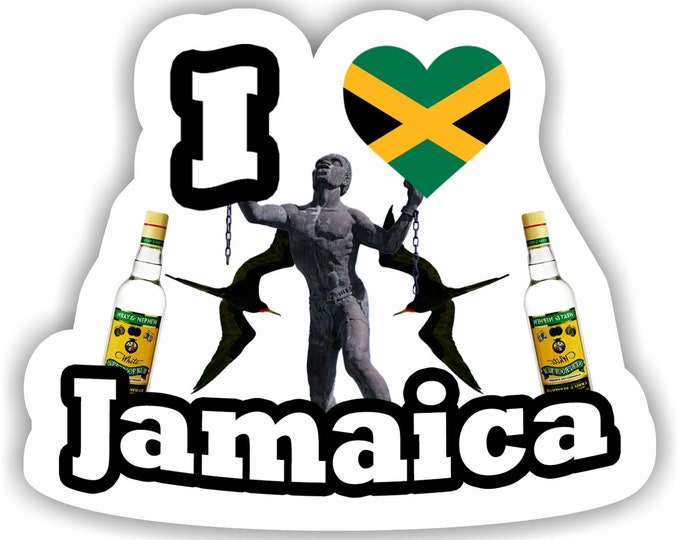 Jamaica Seal Sticker Round Flag for Laptop Book Fridge Guitar ...