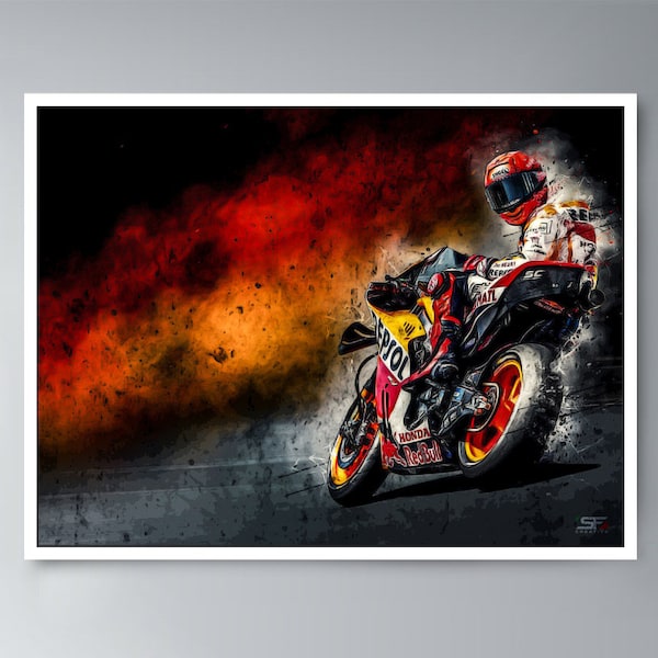 Marc Marquez 93 Honda hrc Repsol MotoGp grafische poster 4:3 4000x3000 pixels - INSTANT DOWNLOAD