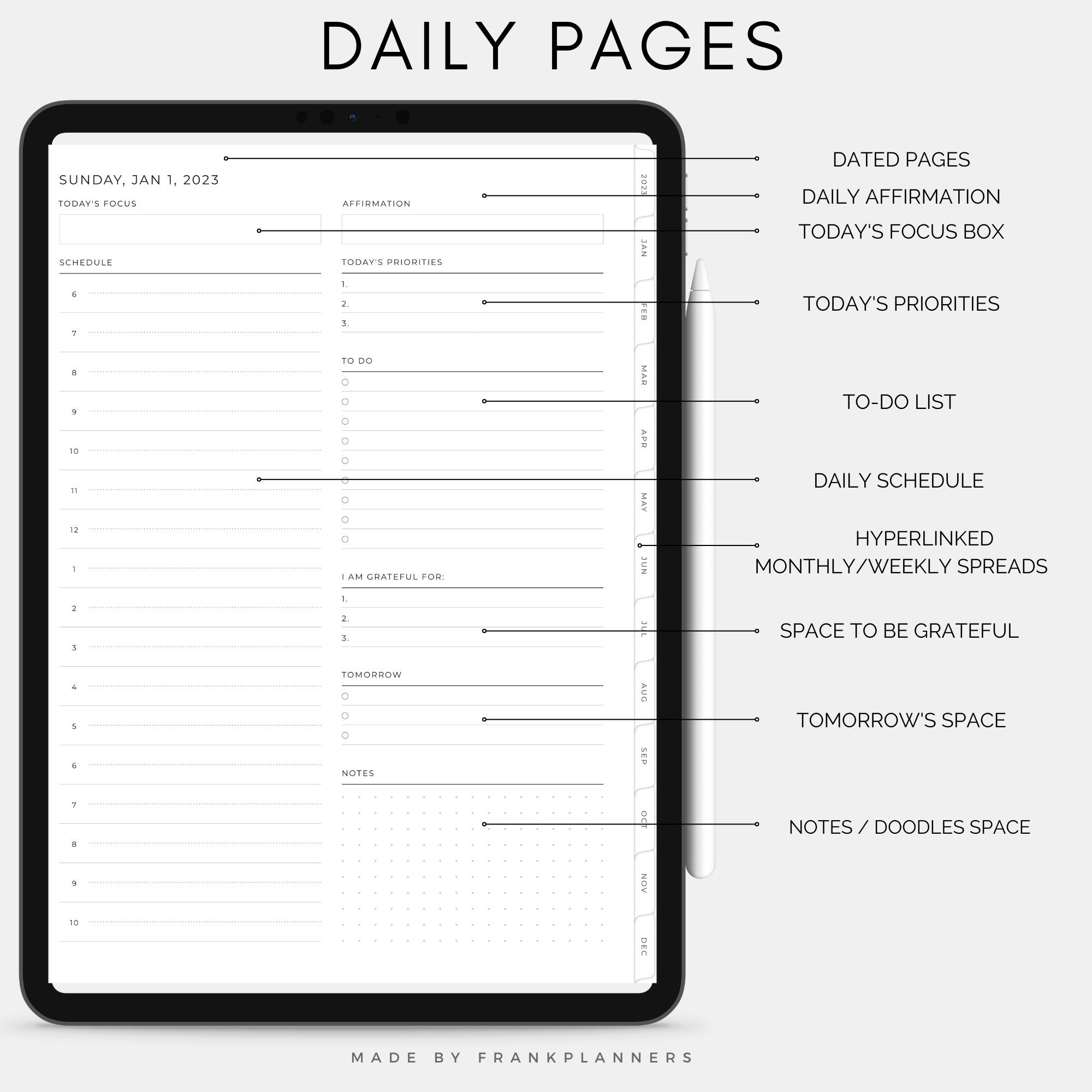 2023 Digital Planner . Planners Digital Digital Planner Monthly Digital