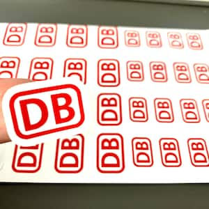 20 stickers red DB Deutsche Bahn signs model building mini stickers RC decoration