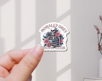Adesivo do Clube do Livro "Moralmente Cinzento", Decalque de Vinil para Literários