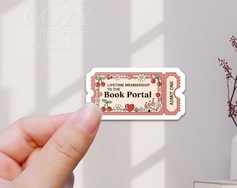 Sticker boekportaal, vinylsticker bibliotheekkaart