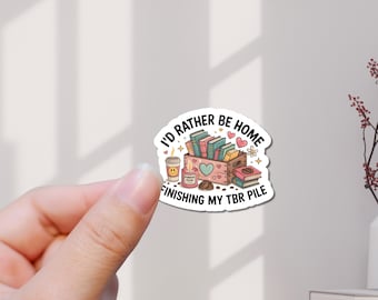 TBR Book Pile Sticker: Book Lover Vinyl Decal