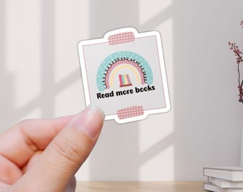 Lies mehr Bücher Sticker: Rainbow Book Lover Vinyl Decal