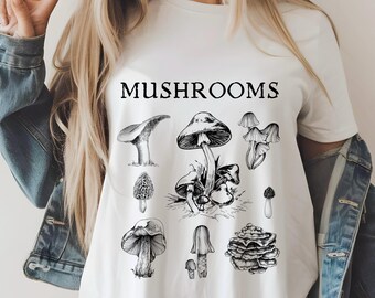 Vintage Mushroom Comfort Colors Shirt, Goblincore Tee