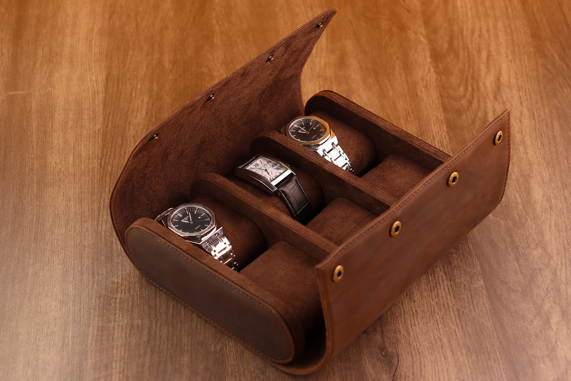 Genuine Leather Watch Case for 6 Slotspersonalized Leather Watch Case
