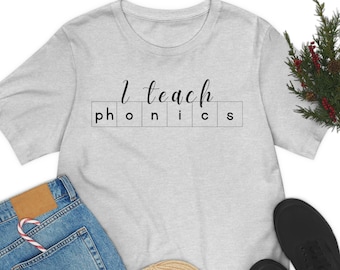 I Teach Phonics Science of Reading Elkonin Box Unisex Jersey Short Sleeve Tee