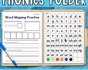 フォニックス フォルダーの単語構築とスペリングの練習 - 読書の科学を揃えました!