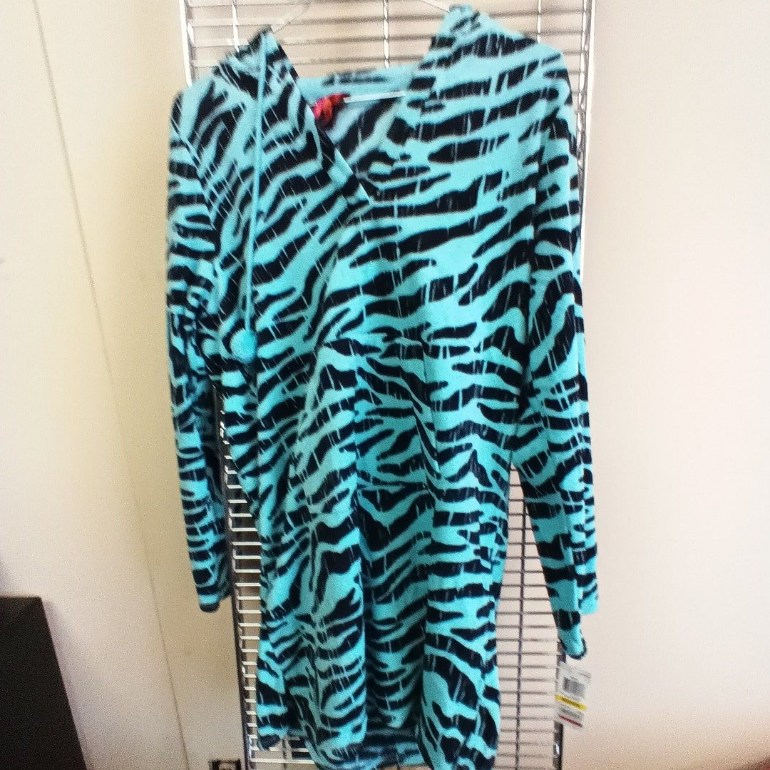 Blue Tiger Stripe Hoodie Dress Etsy