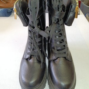 Black zip up boots