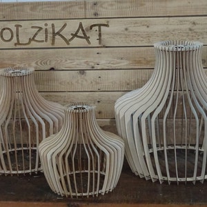 HoLziKAT hanging lamp Zuko, ASSEMBLED, lampshade, wooden lamp, WITHOUT socket and bulb, handmade, handcrafted, handmade image 4