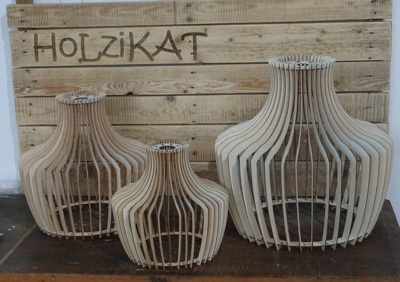 HoLziKAT hanging lamp Zuko, ASSEMBLED, lampshade, wooden lamp, WITHOUT socket and bulb, handmade, handcrafted, handmade image 4