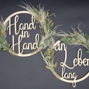 Wedding signs, "Hand in Hand for a Lifetime" Chair signs, Wedding decoration, personalized names set (2 pieces) HoLziKAT