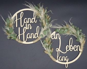 Wedding signs, "Hand in Hand for a Lifetime" Chair signs, Wedding decoration, personalized names set (2 pieces) HoLziKAT