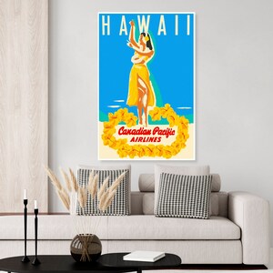 50年代ノースウエストオリエント航空ビンテージ ハワイアンポスター　70年代 50年代ノースウエストオリエント航空ビンテージ ハワイアン