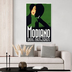 Cartel publicitario de cigarrillos art deco vintage, póster de tabaco, póster de fumar modiano, póster francés