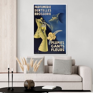 Vintage French Perfume advertisement poster, art deco, fashion, woman poster