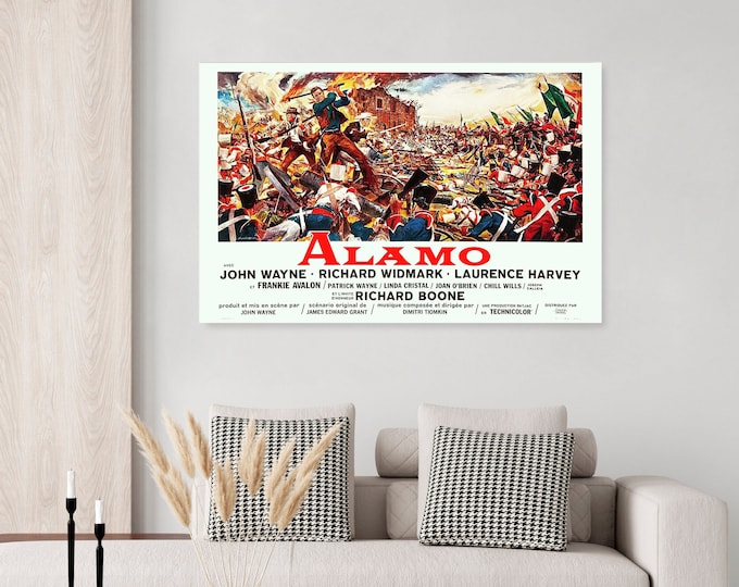 Vintage John Wayne The Alamo Movie poster, cowboy movie, western movie, Texas poster