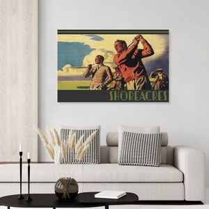 Vintage inspired Golf Poster of the Shoreacres golf course in Illinois, golfing, art, sport print, golf decor