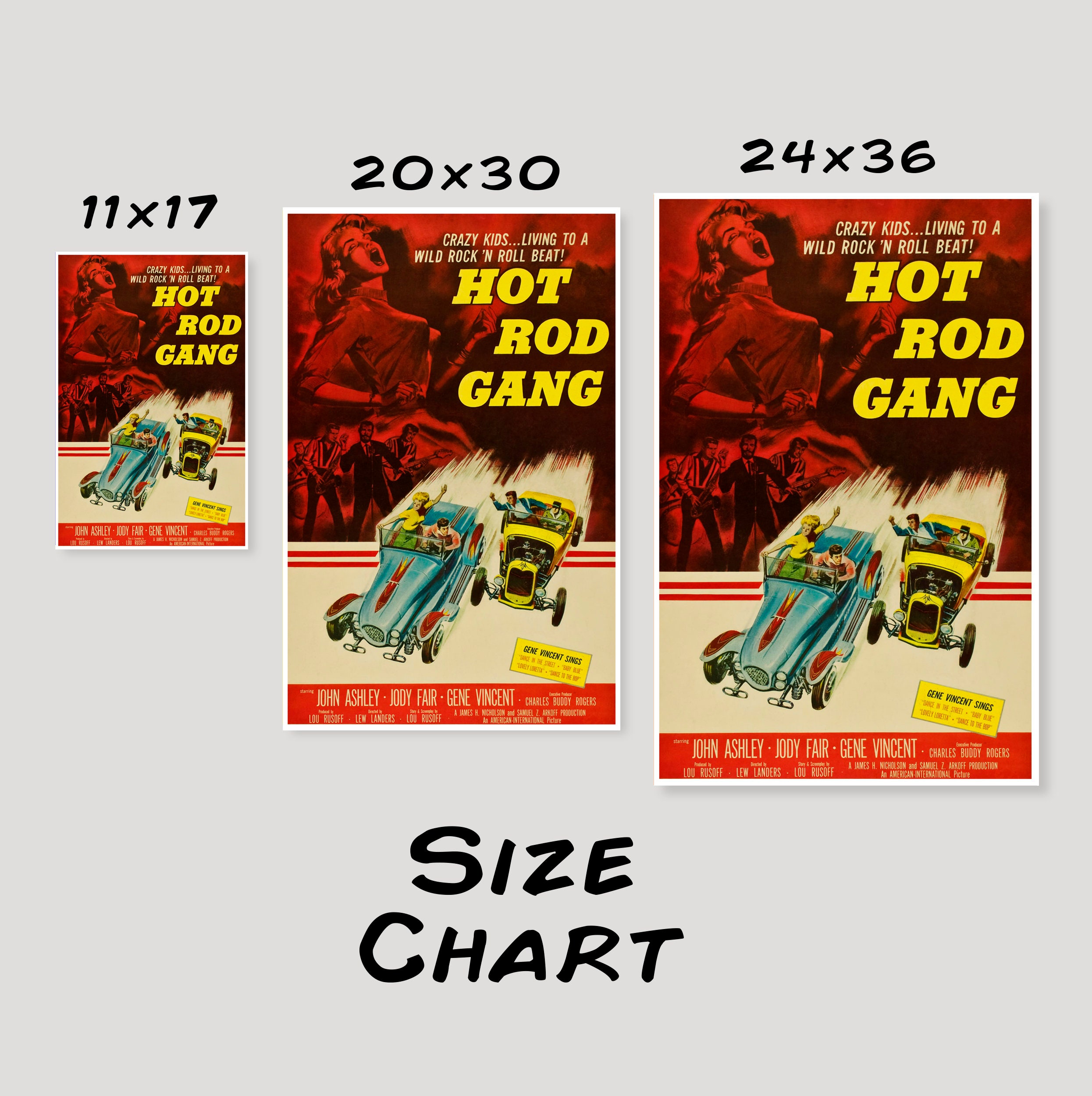 Vintage Hot Rod Gang Movie Poster, Classic Hollywood Movie