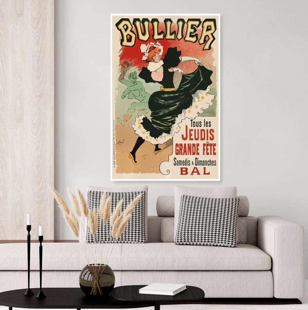 Vintage French Paris Art Nouveau Casino Moulin Rouge Style