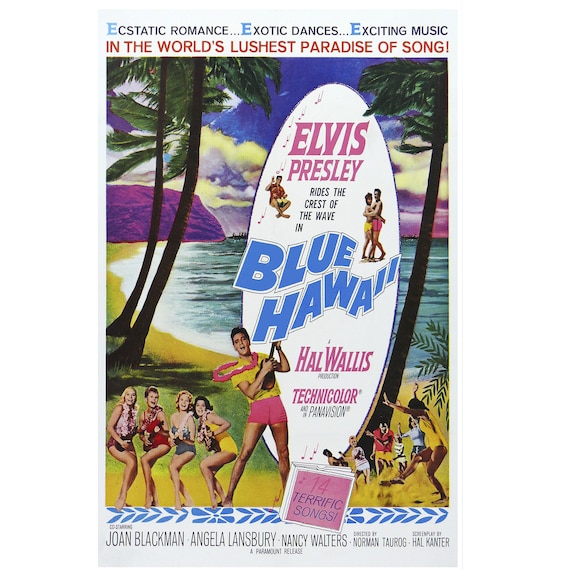 Vintage Elvis Presley Blue Hawaii Musical Movie Poster - Etsy