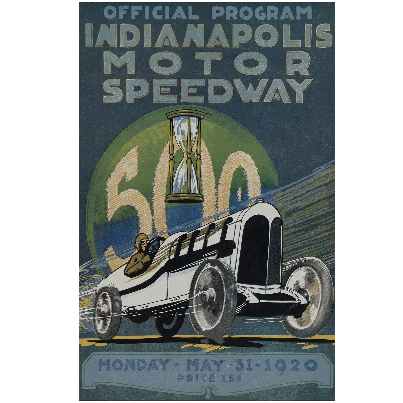 Vintage Indianapolis 500 Poster, Indianapolis Motor Speedway, Race Car