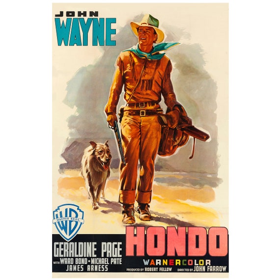 Vintage John Wayne Hondo Movie Poster, Cowboy Movie, Western Movie, Dog, -  Etsy Australia