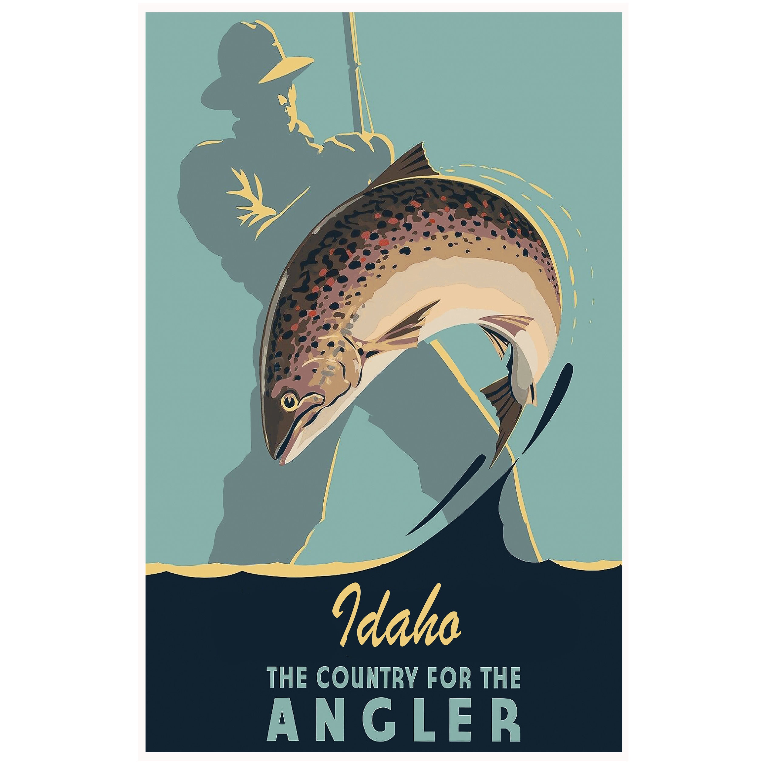 Vintage Inspired Idaho Fishing Travel Poster, Fly Fishing, Trout Fishing,  the Country for the Angler, Wall Art -  Canada