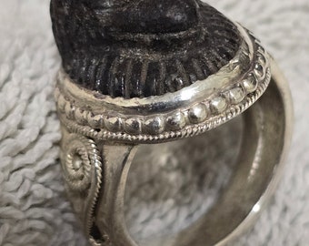 Natural  rare original Iraqi hebhab stone ring خاتم هبهاب عراقي بابلي روحاني قديم اسطورة الاحجار الروحانية