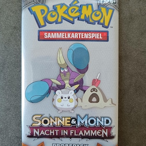 Pokemon Sonne und Mond Probepack deutsch - sealed ungeöffnet neu - Sturm am Firmament; Nacht in Flammen - enthalt 3 Karten - 2017
